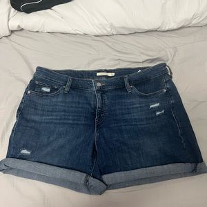 blue jean shorts